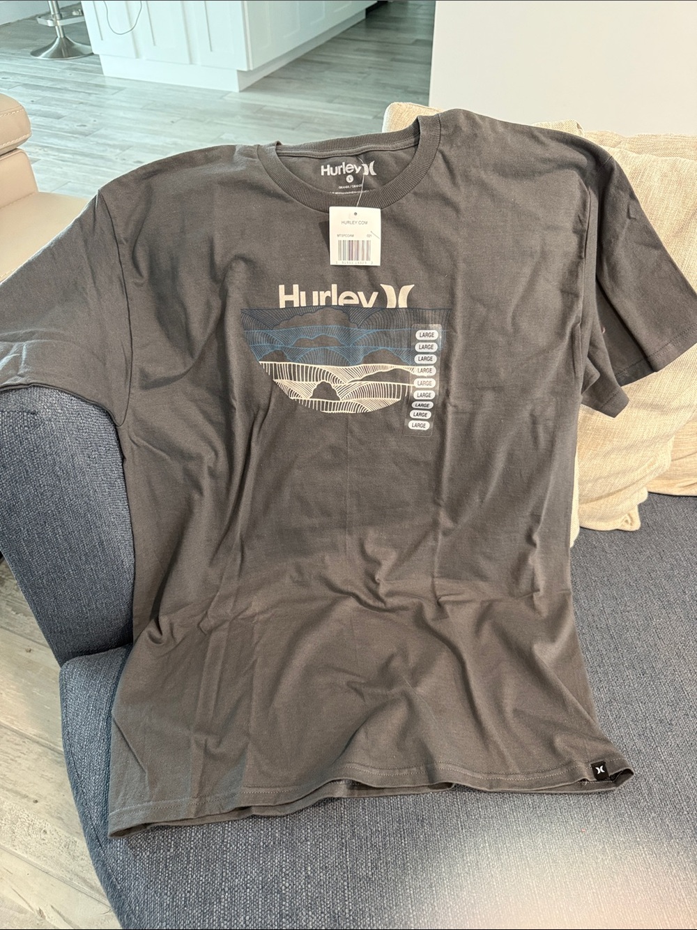 Hurley Black Short-Sleeve Graphic Crew Tee